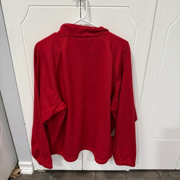 The North Face Red 1/4 Zip Ultrawick Embroidered Jacket - Picture 2 of 10